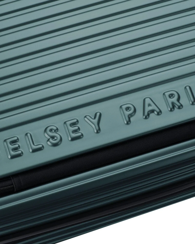 DELSEY Paris  securitime front opening 55 cm 4 double wheeled expandable cabin luggage trolley case - deep green  | Best Price UAE